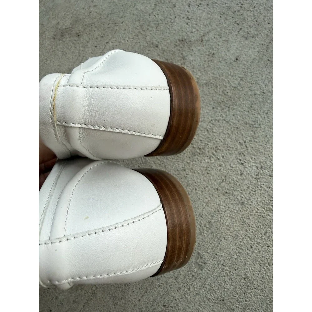 Jeffrey Campbell Horsebit Loafers Shoes White Gold Size 8.5 Women